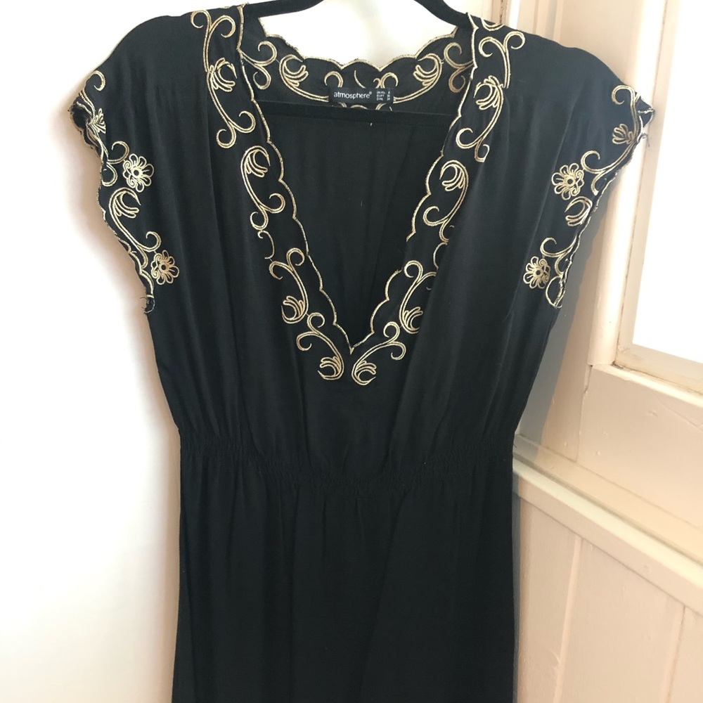 Black embroidered dress UK size 8